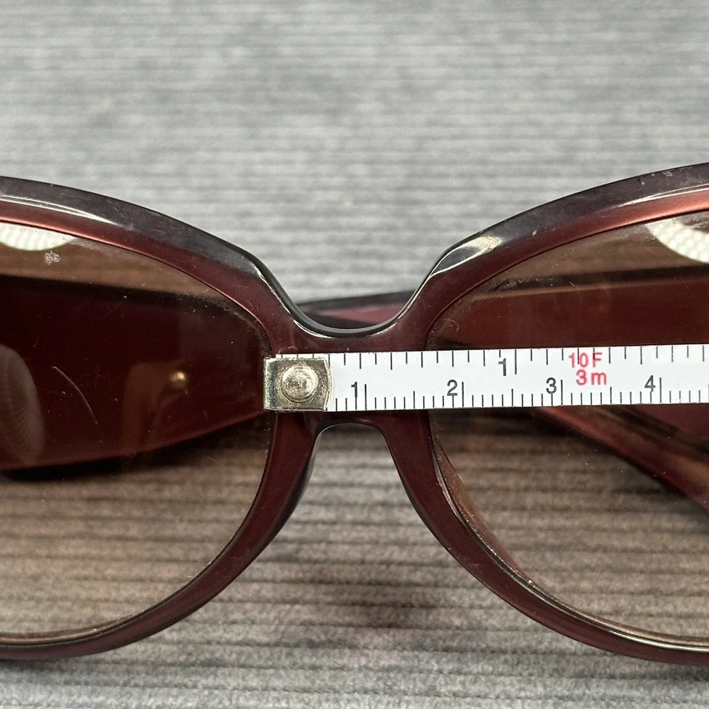 Marc Jacobs Burgundy Y2k Oversized Square Sunglasses Gold Logo MMJ 096/S